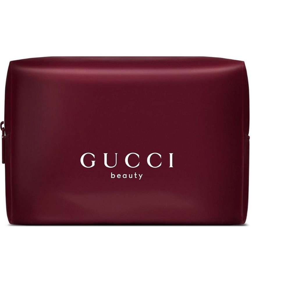 Gucci Beauty Wine Red Logo Zip toiletry bag, GWP